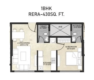 Unit plan - 430 sq.ft.