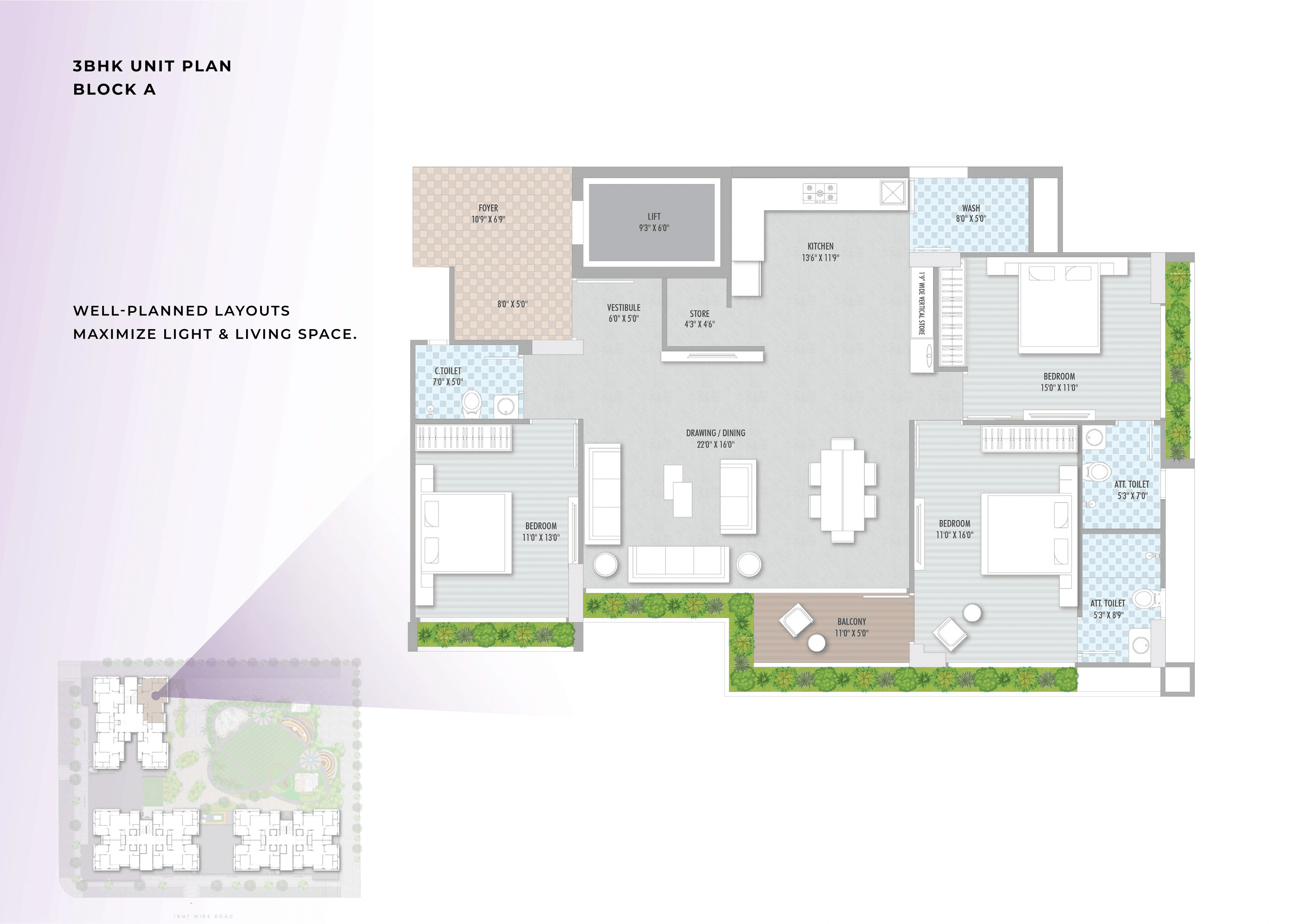 Unit plan - 1274 sq.ft.