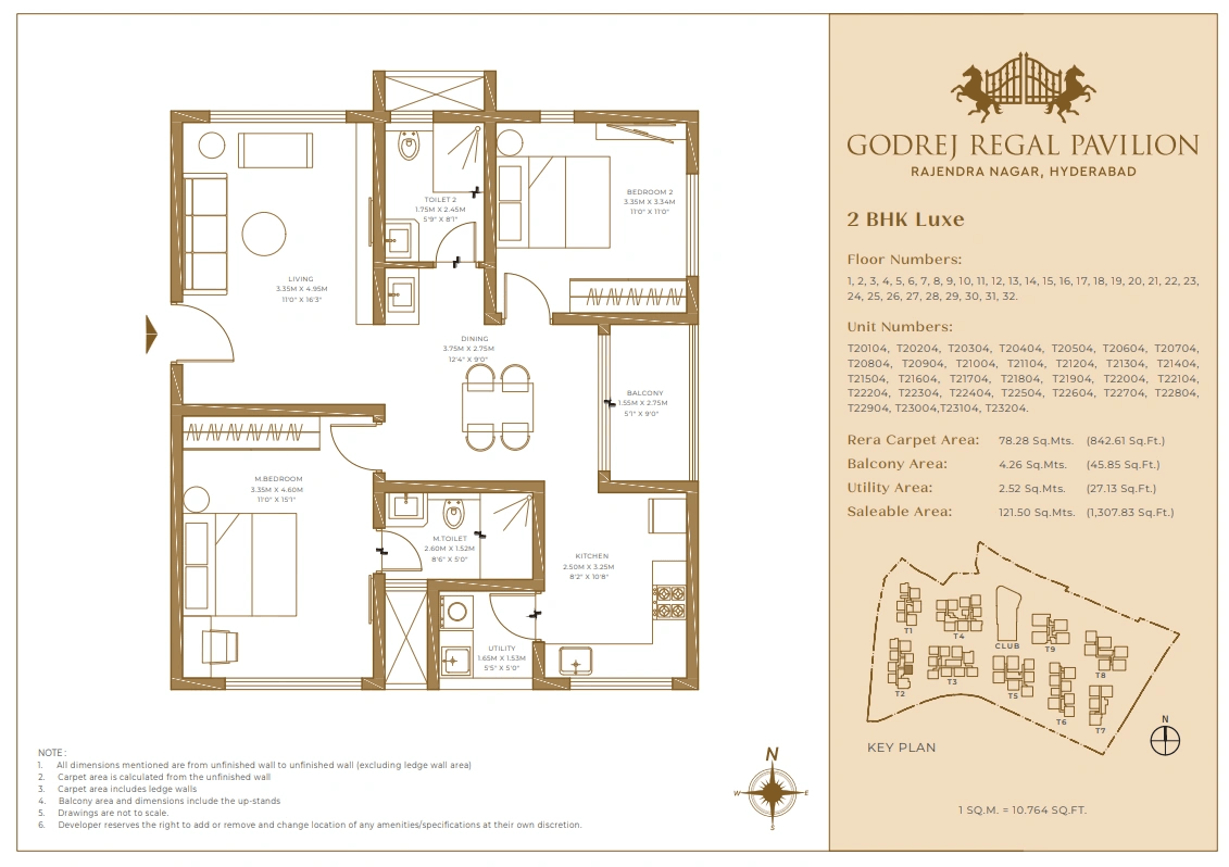 Godrej Regal Pavilion Unit plan - 942 sq.ft.