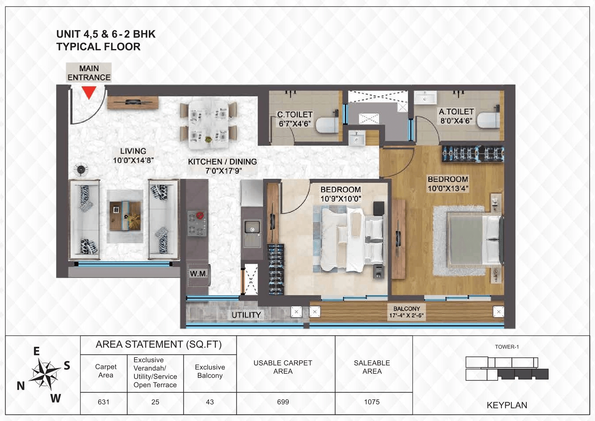 Unit plan - 699 sq.ft.