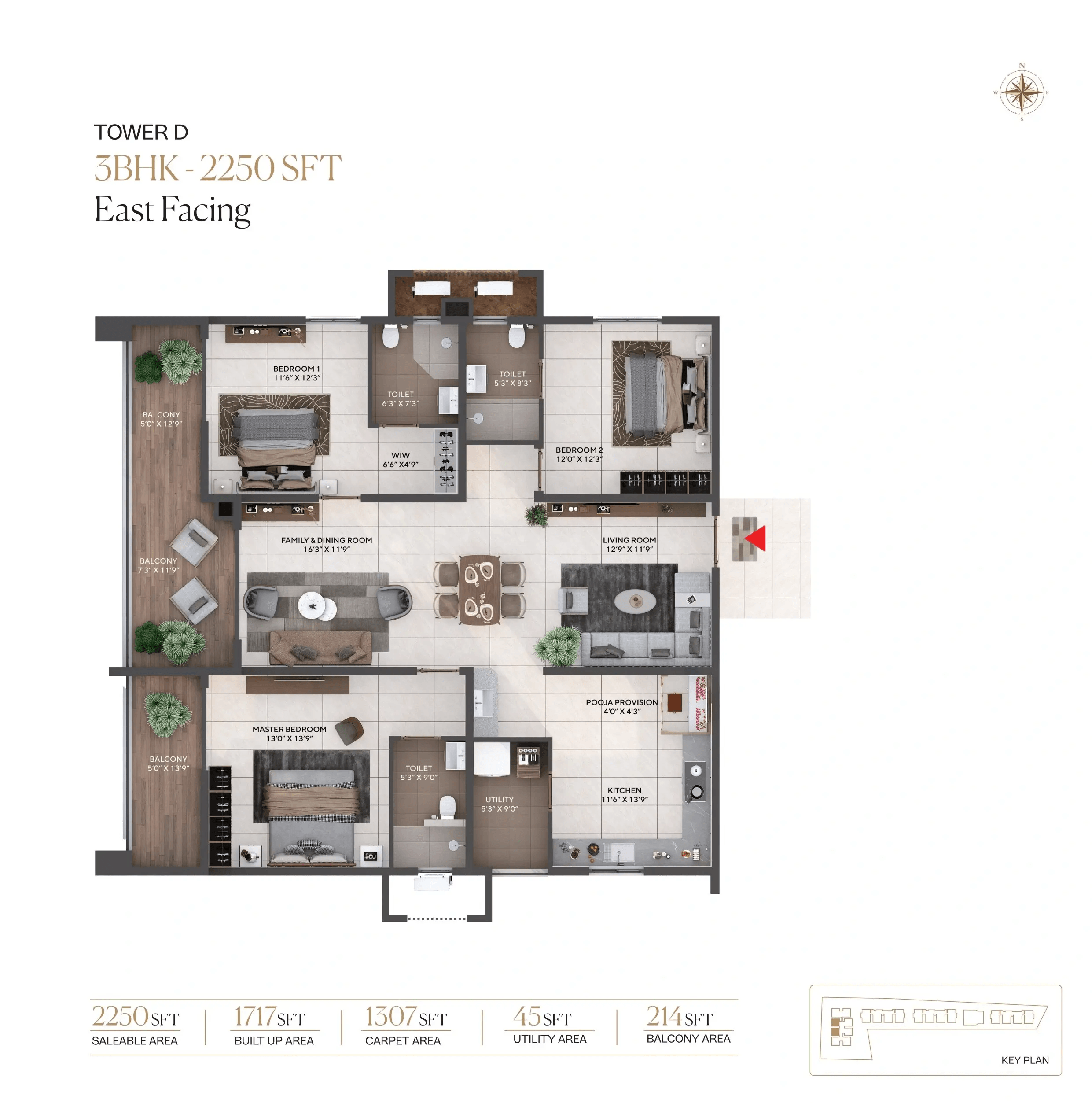 Sonthalia Ecorise by Sreenivasa Unit plan - 1376 sq.ft.