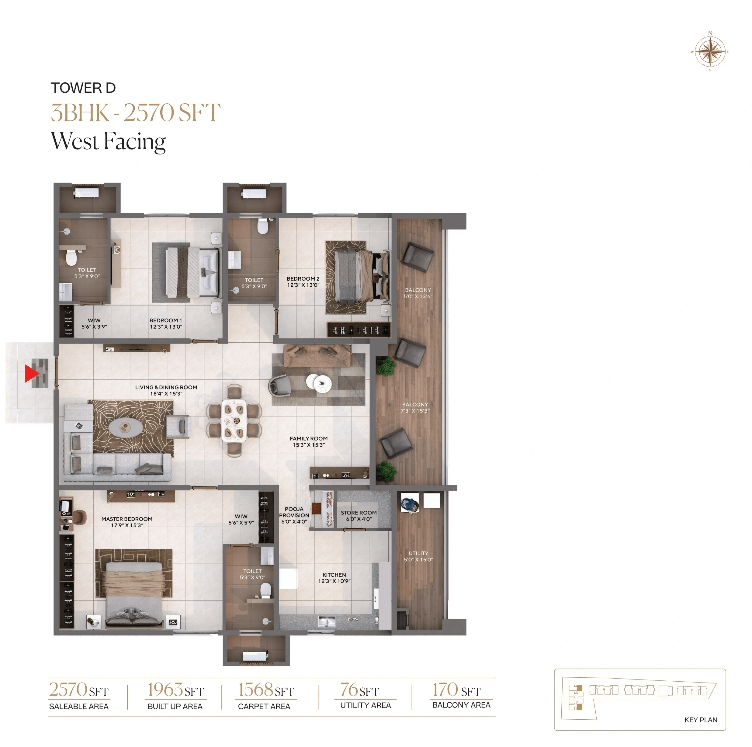 Sonthalia Ecorise by Sreenivasa Unit plan - 1567 sq.ft.