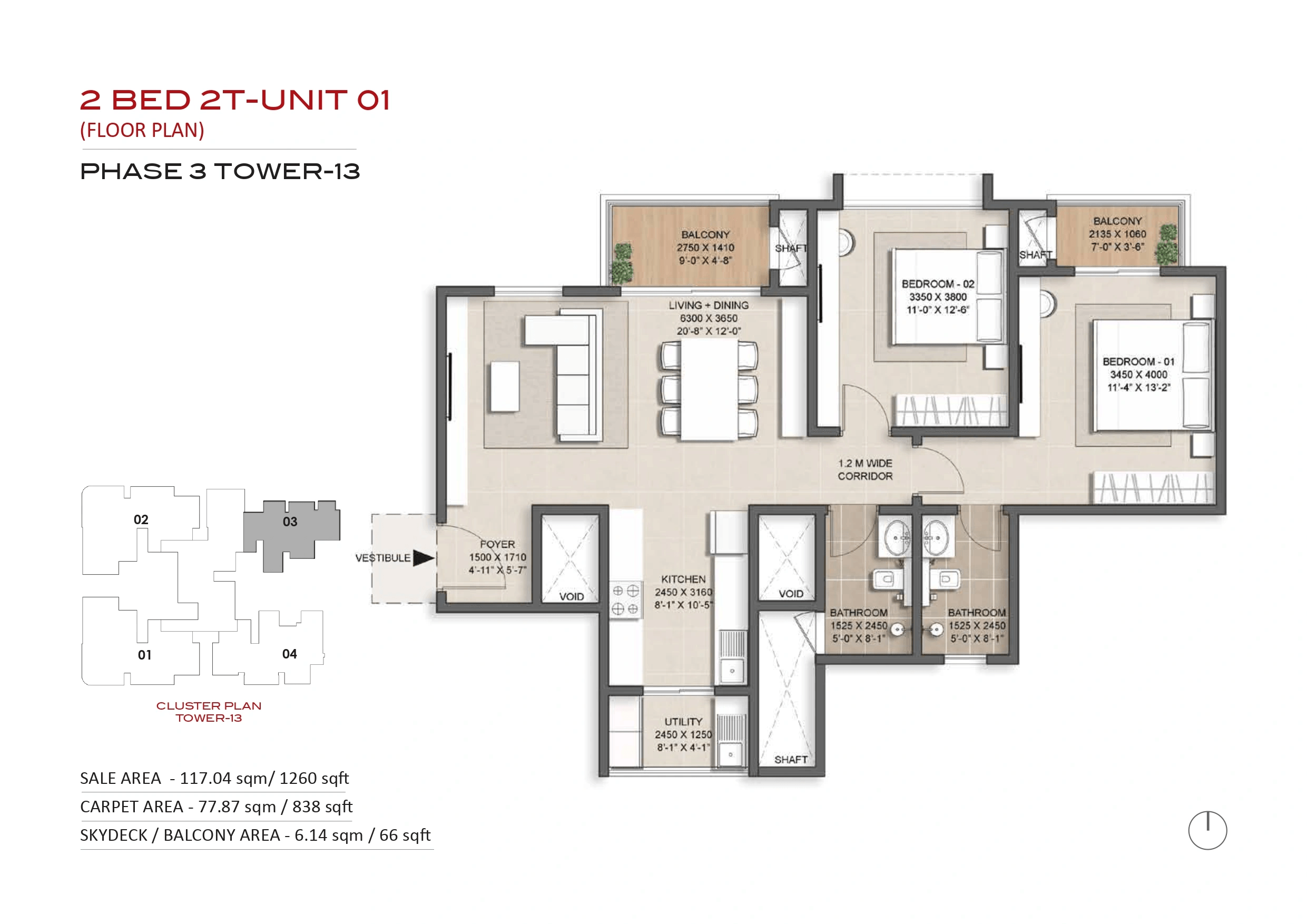 Nambiar District 25 Sports District Unit plan - 838 sq.ft.