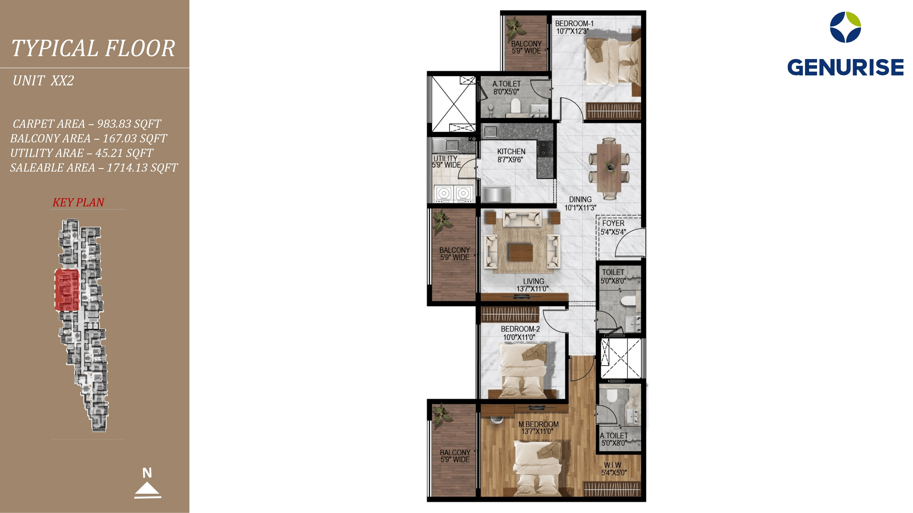 Unit plan - 984 sq.ft.