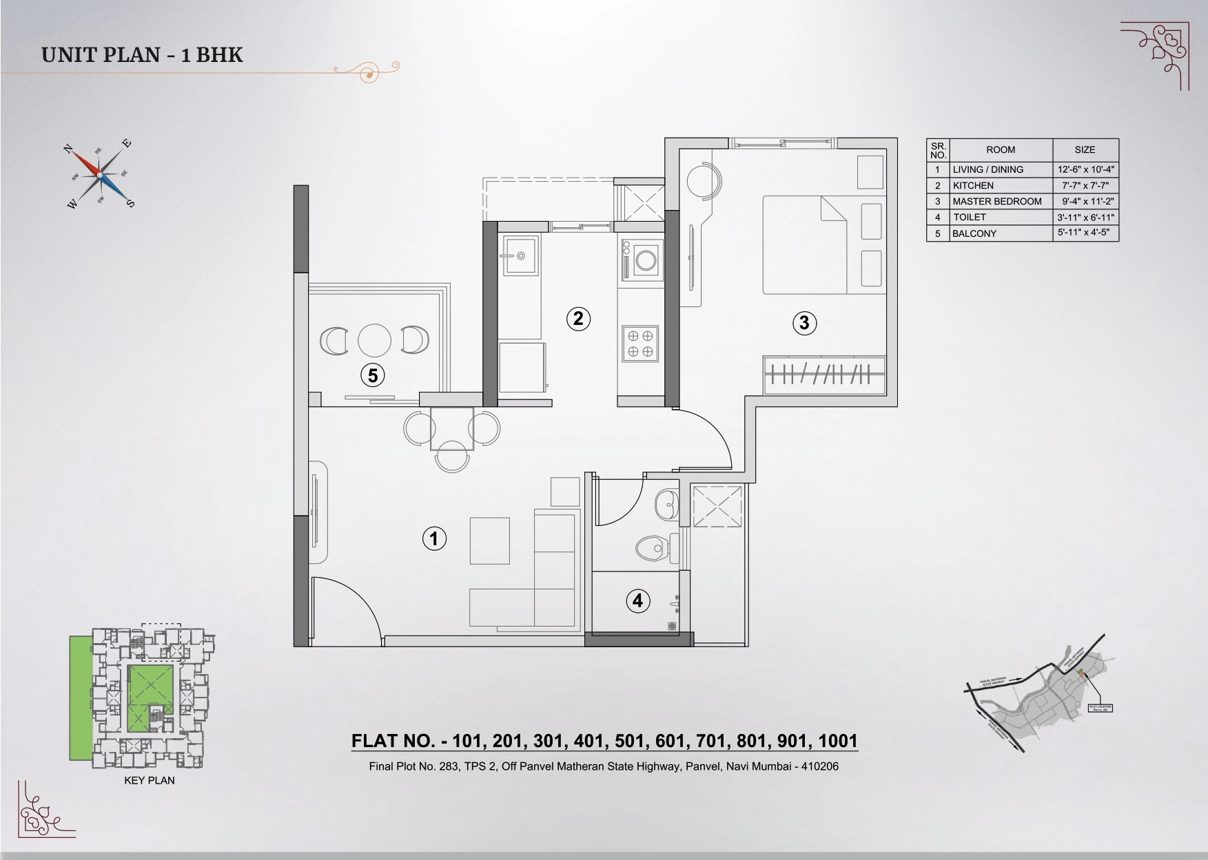 Unit plan - 450 sq.ft.
