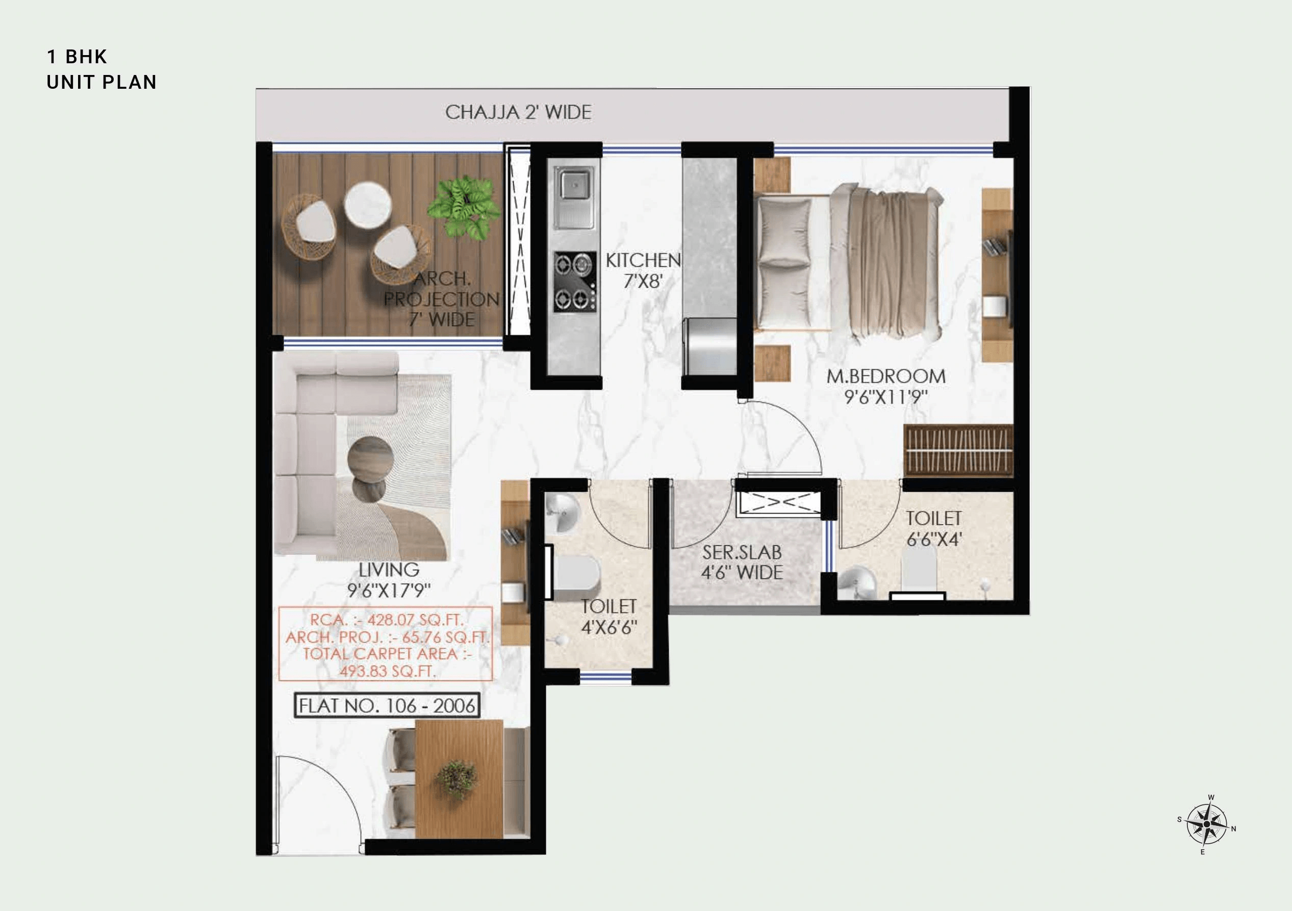 Renucorp Vanaha Unit plan - 499 sq.ft.
