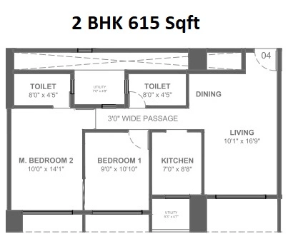 Alliaance 10 Harbour Estates Unit plan - 615 sq.ft.