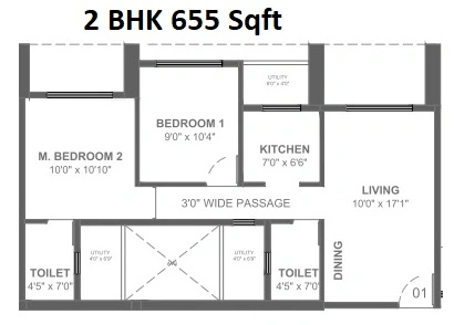 Alliaance 10 Harbour Estates Unit plan - 655 sq.ft.