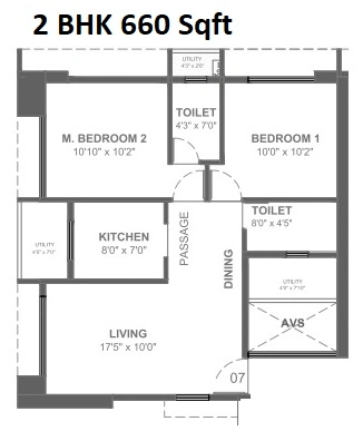 Alliaance 10 Harbour Estates Unit plan - 660 sq.ft.