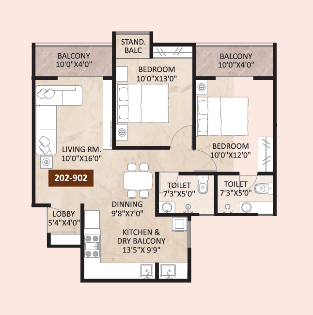 Shreeram Euphoria Unit plan - 801 sq.ft.