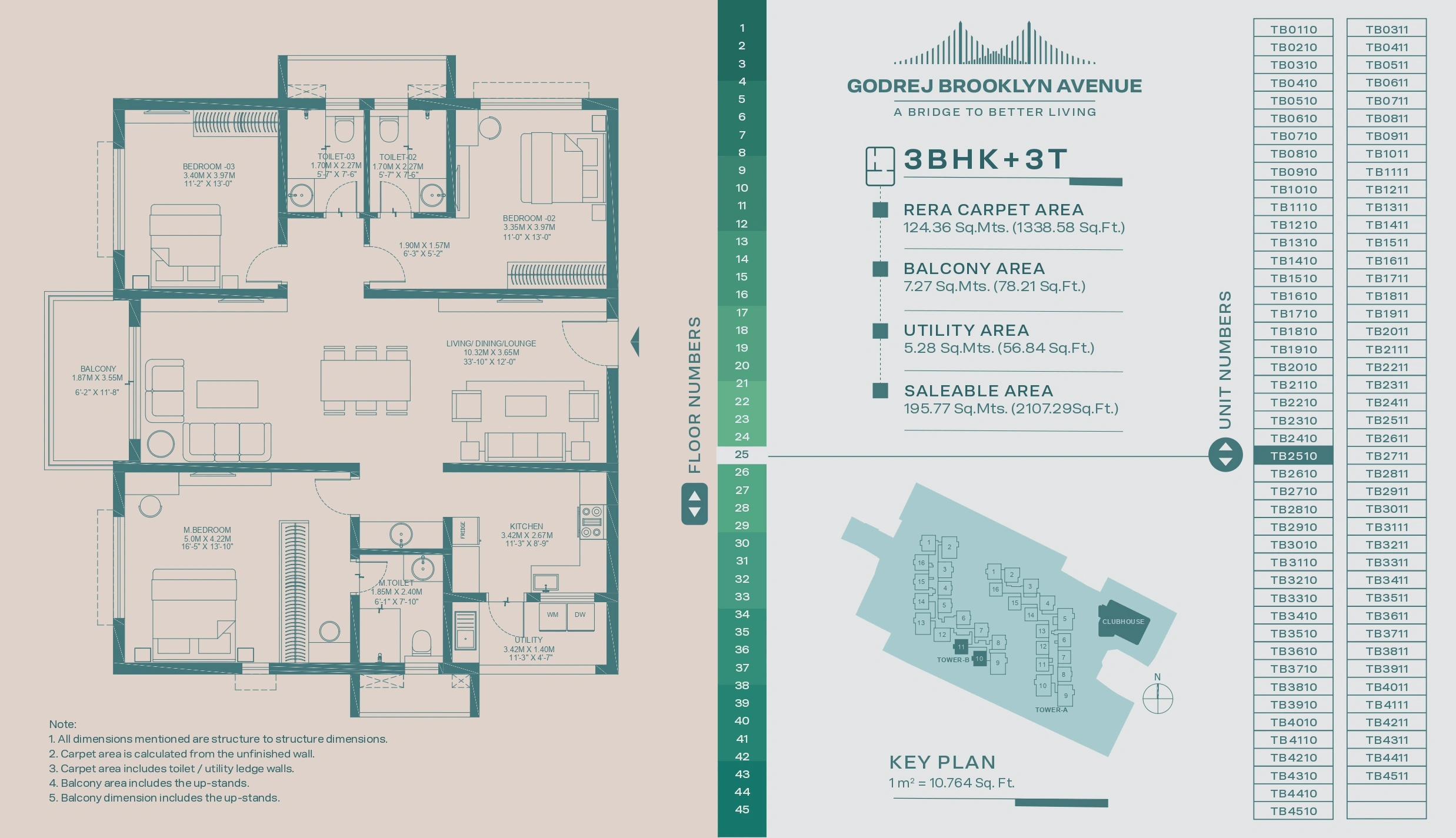 Godrej Kukatpally Unit plan - 1338 sq.ft.