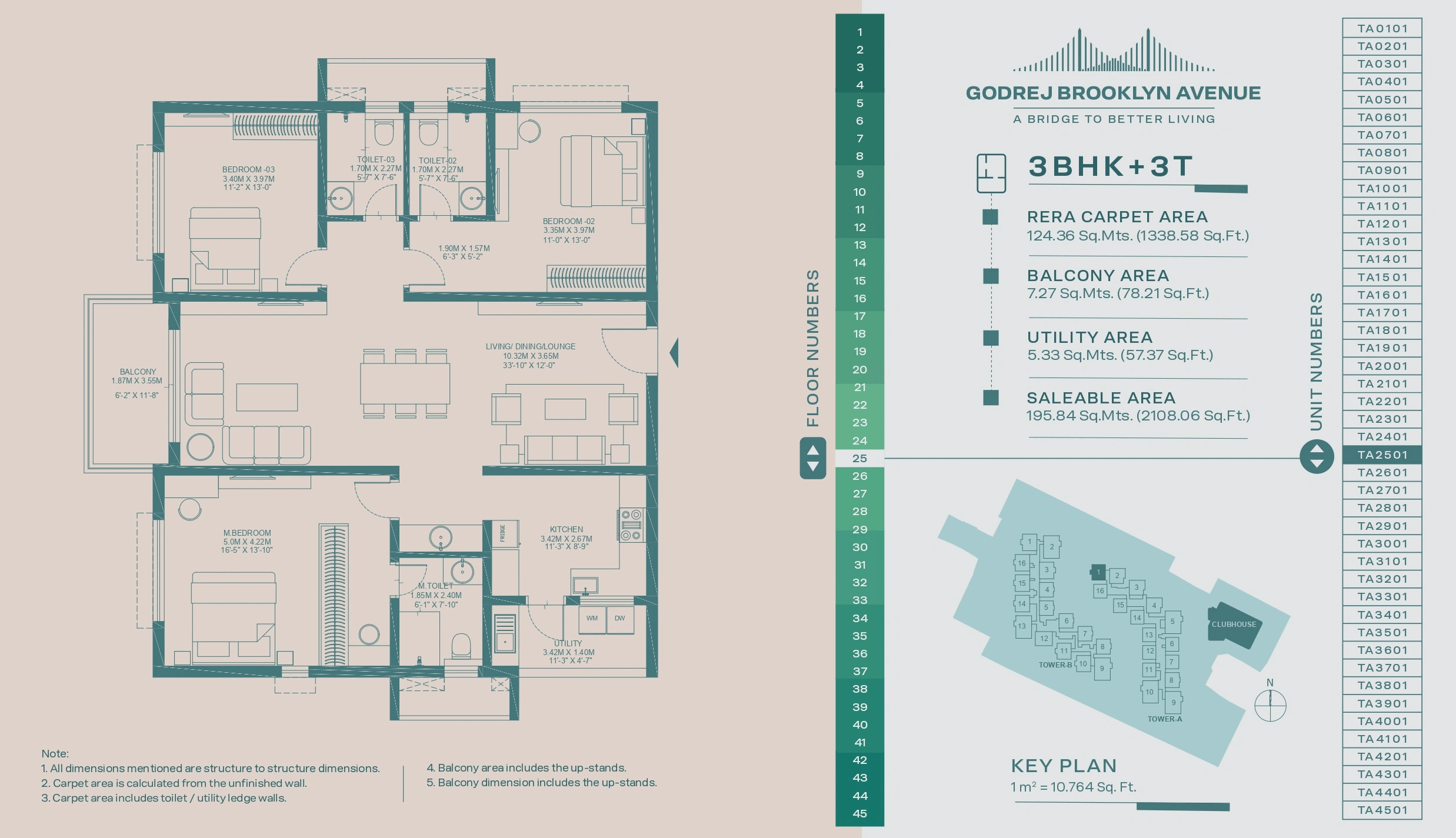 Godrej Kukatpally Unit plan - 1338 sq.ft.