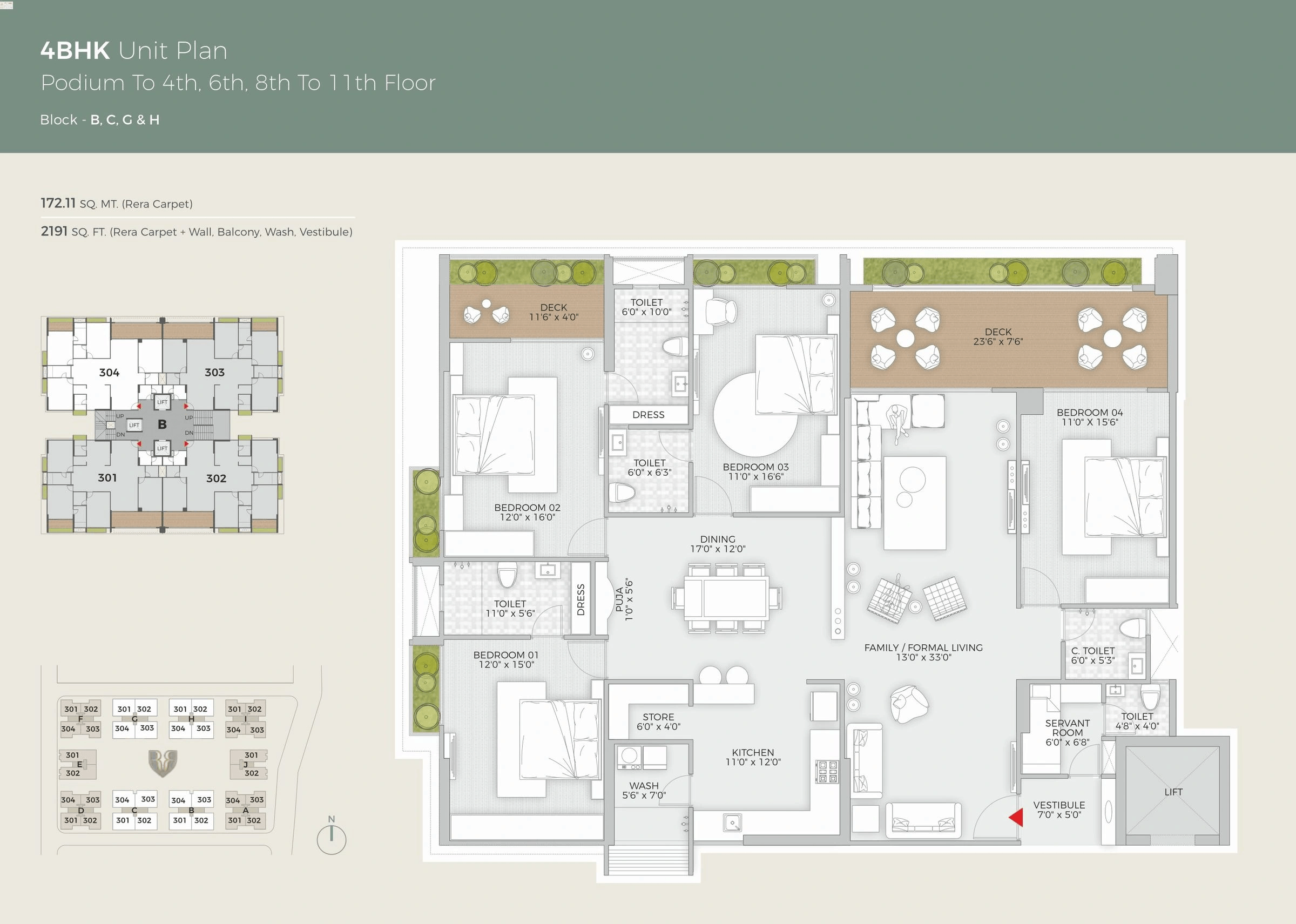 Rajyash Regius Unit plan - 2191 sq.ft.