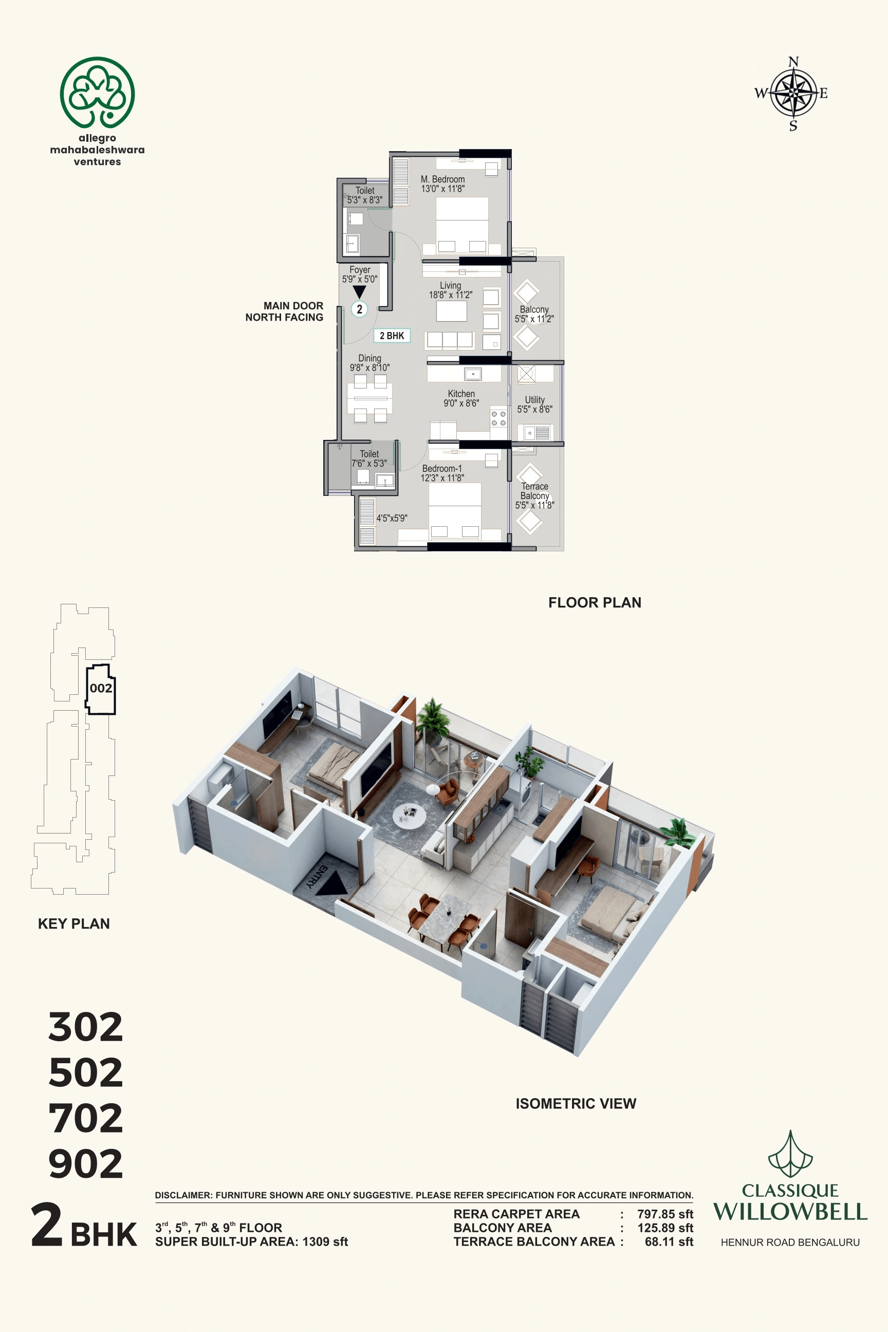 Classique Willowbell Unit plan - 797 sq.ft.