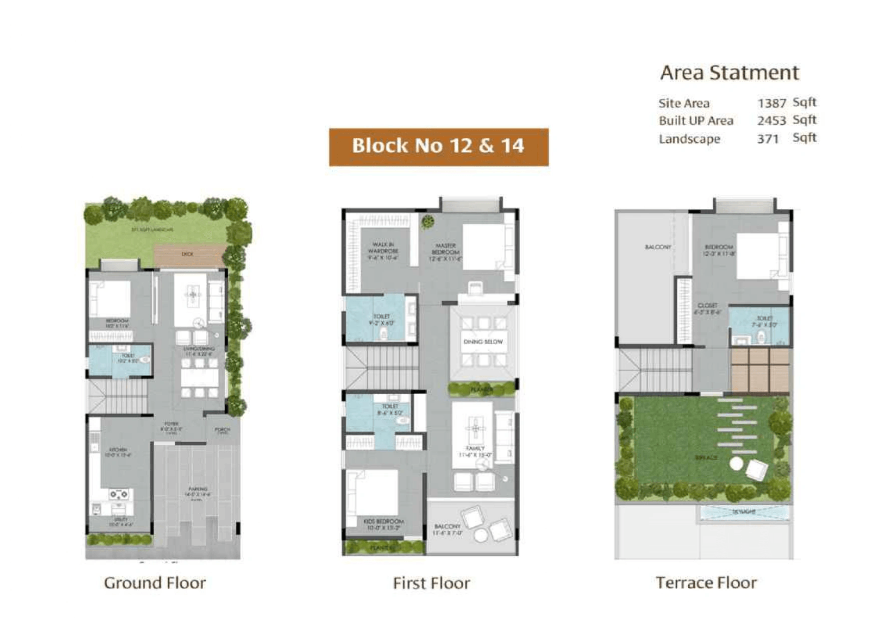 Gravity Smera Gardens Unit plan - 1387 sq.ft.