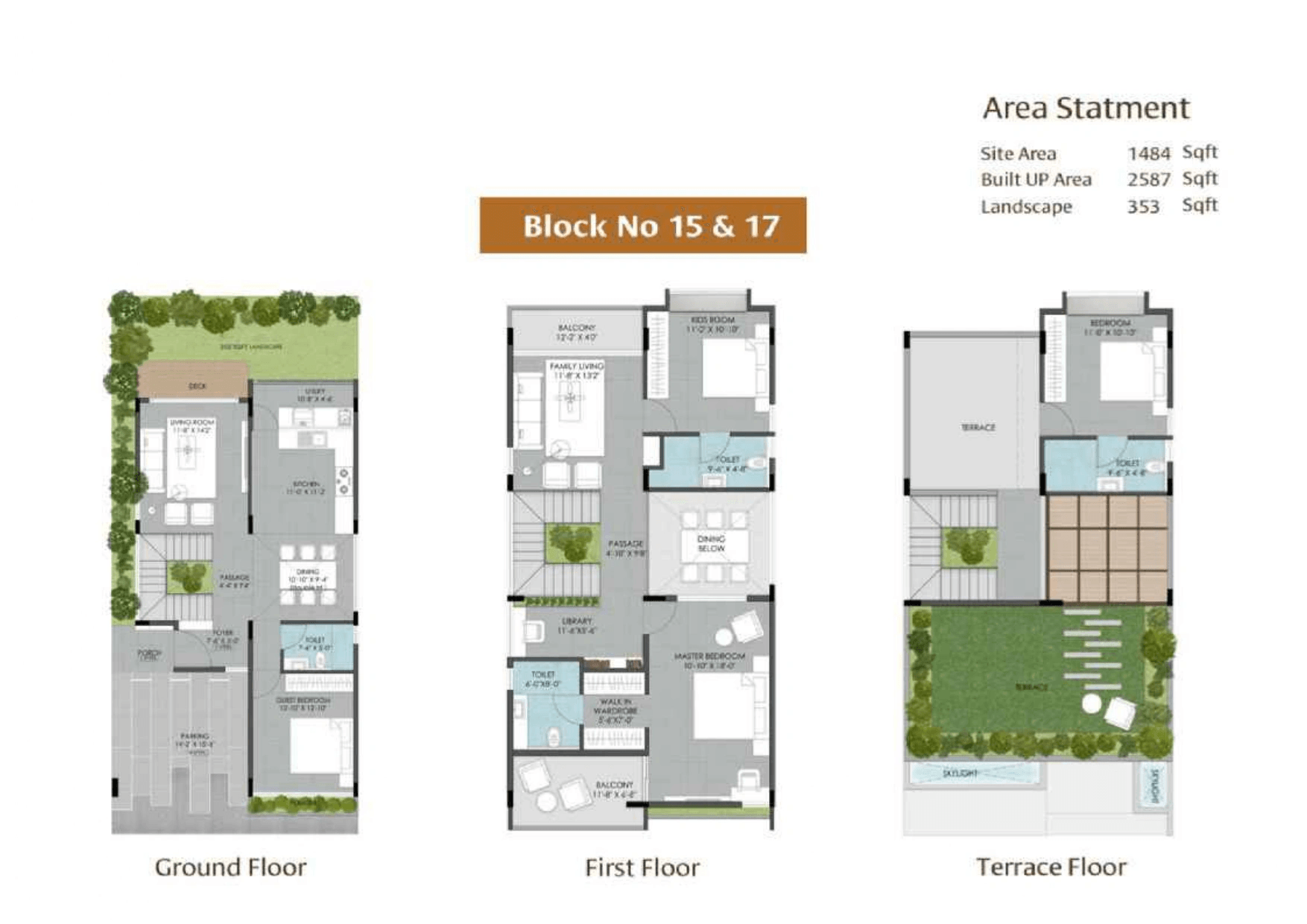 Gravity Smera Gardens Unit plan - 1484 sq.ft.