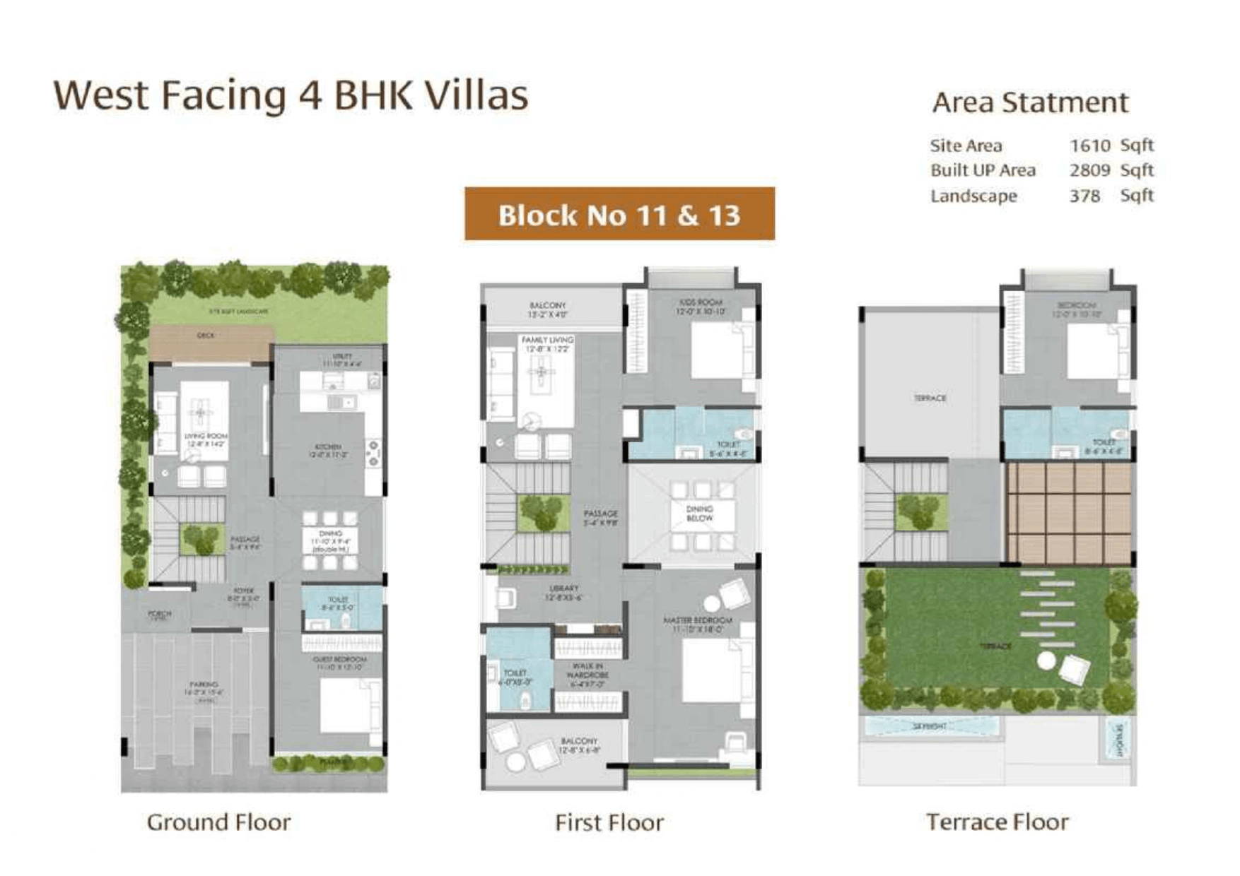 Gravity Smera Gardens Unit plan - 1610 sq.ft.