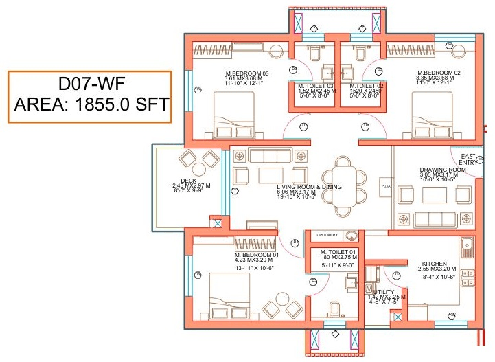 Linq by Raghava Unit plan - 1298 sq.ft.
