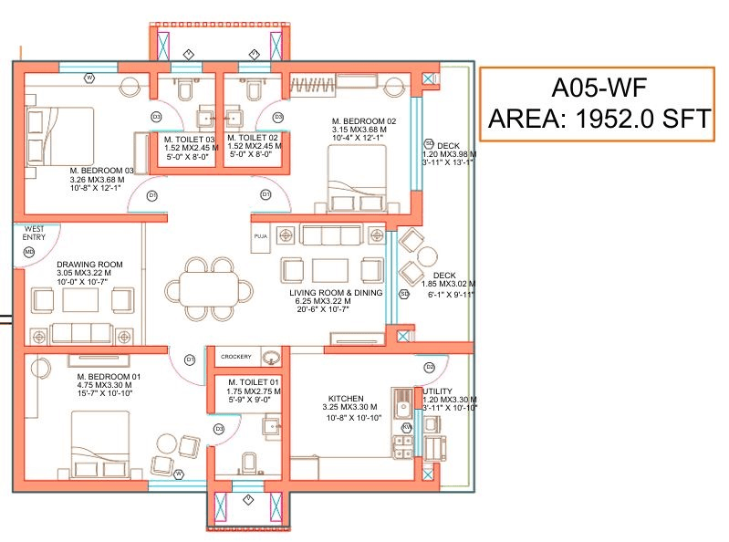 Linq by Raghava Unit plan - 1366 sq.ft.
