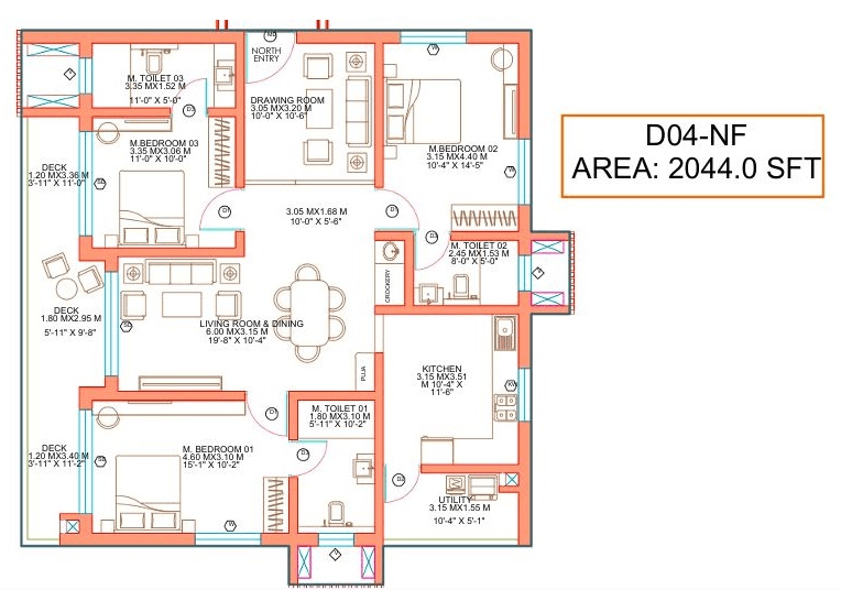 Linq by Raghava Unit plan - 1430 sq.ft.