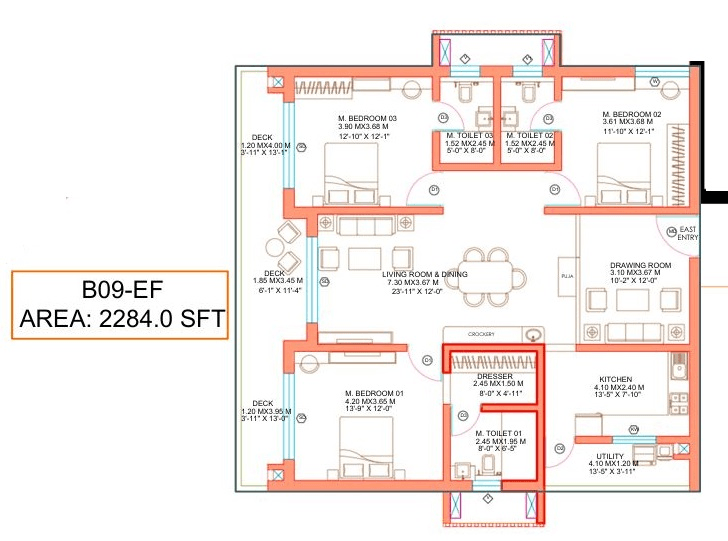 Linq by Raghava Unit plan - 1598 sq.ft.