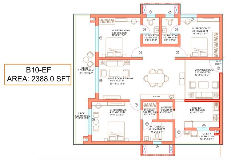 Linq by Raghava Unit plan - 1671 sq.ft.