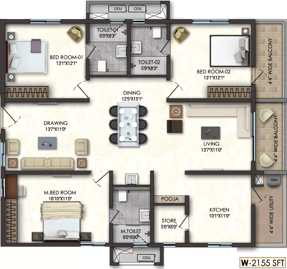 Lansum El Dorado Unit plan - 1530 sq.ft.