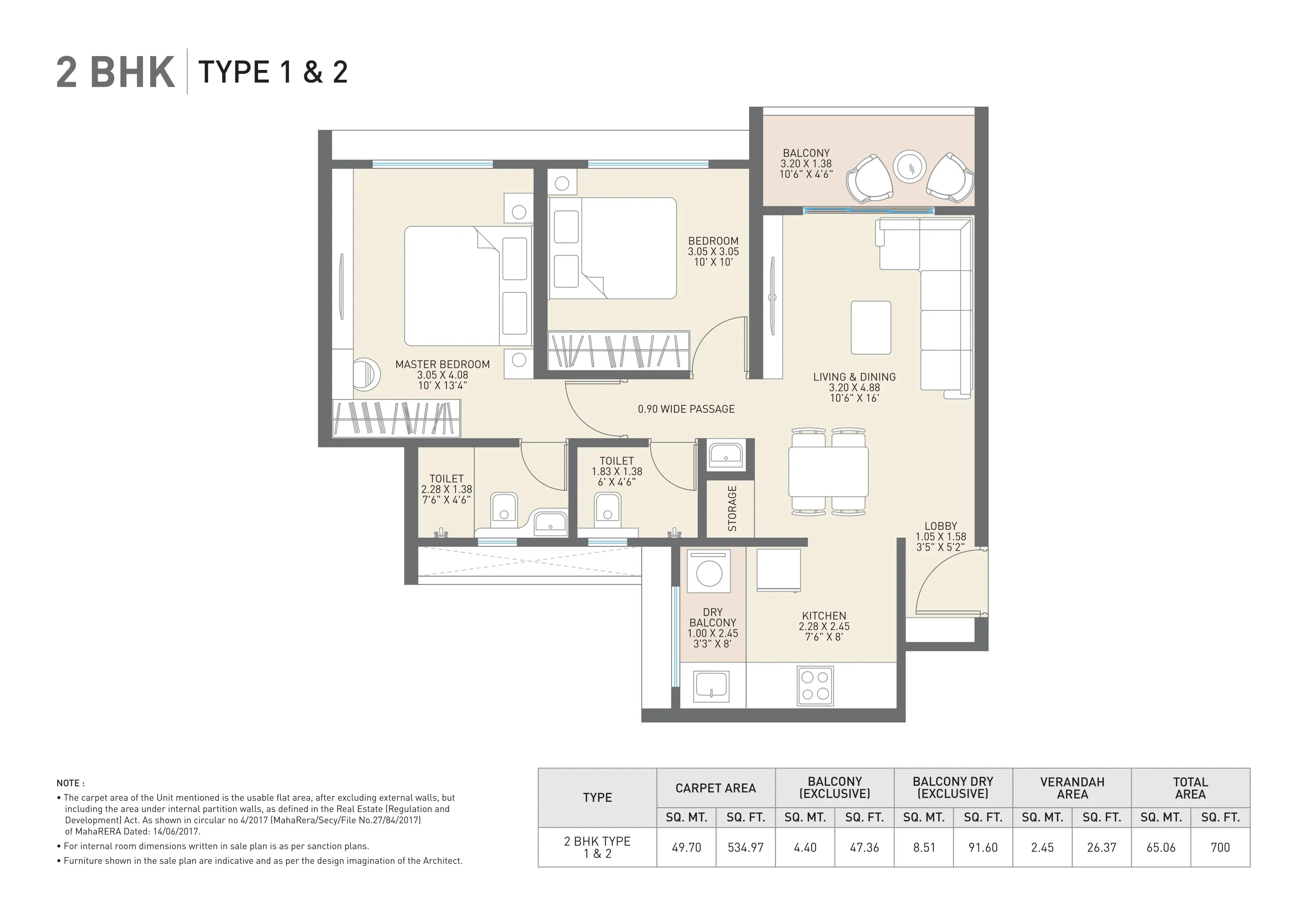 Unit plan - 700 sq.ft.
