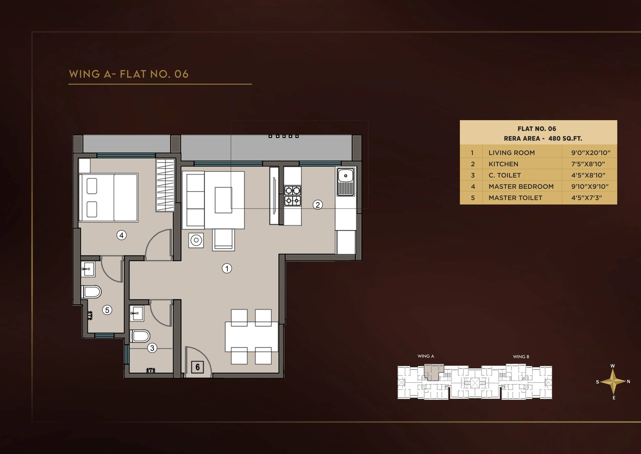 Unit plan - 480 sq.ft.