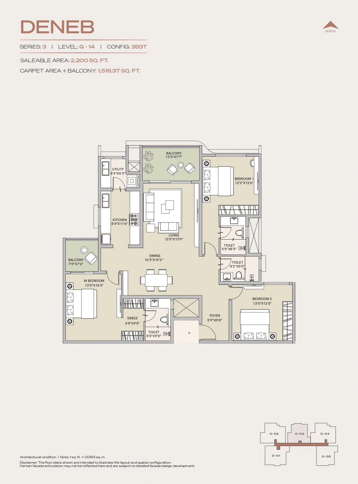 Unit plan - 1518 sq.ft.