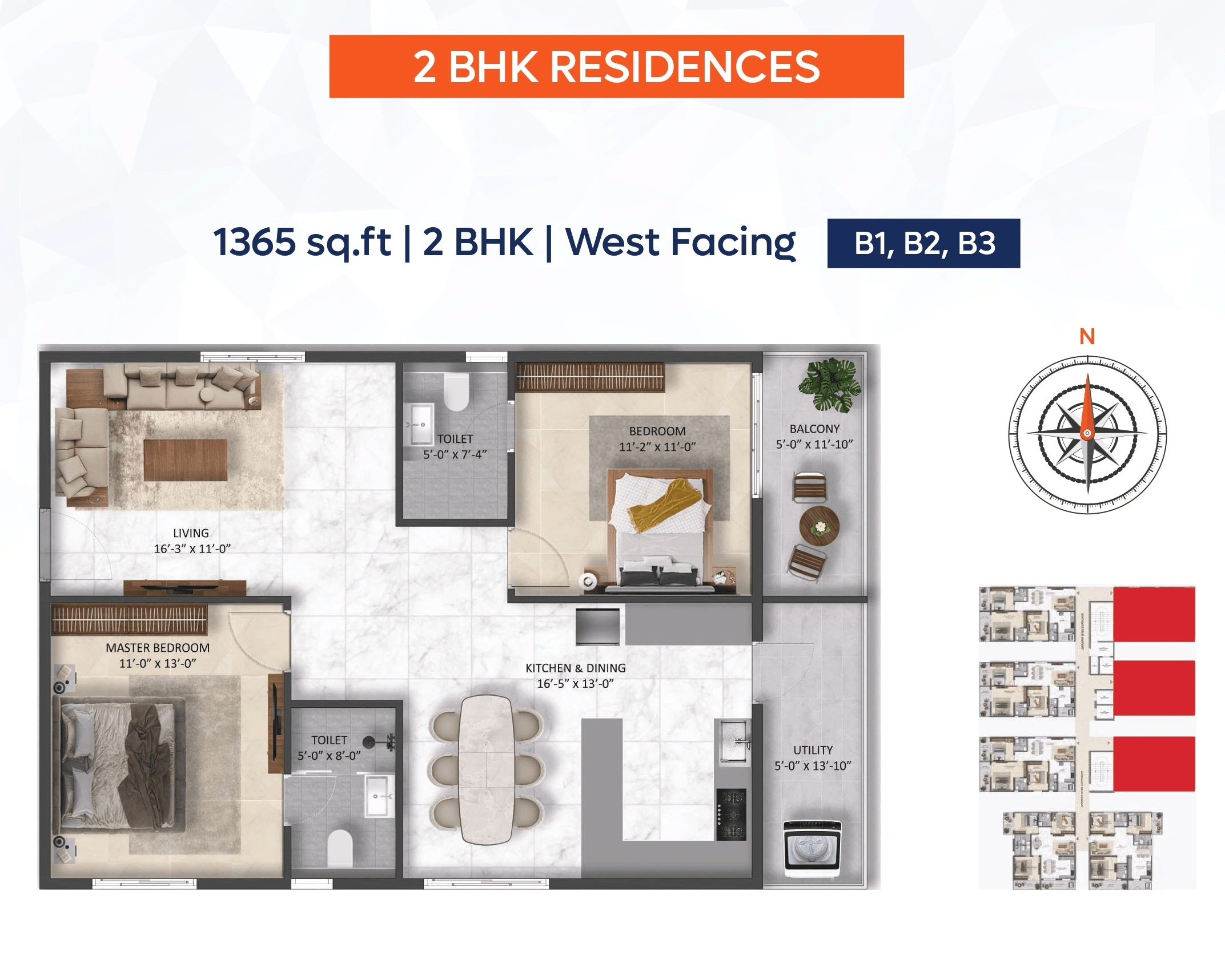 Unit plan - 982 sq.ft.
