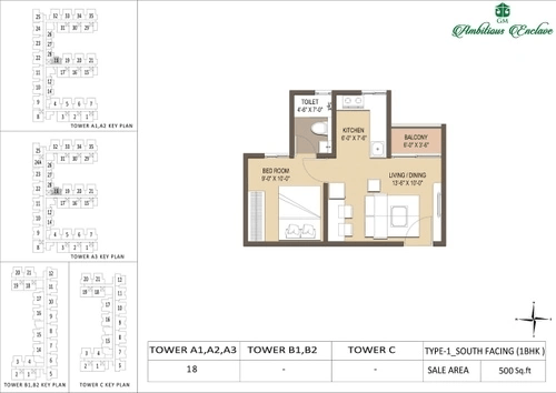 Unit plan - 350 sq.ft.