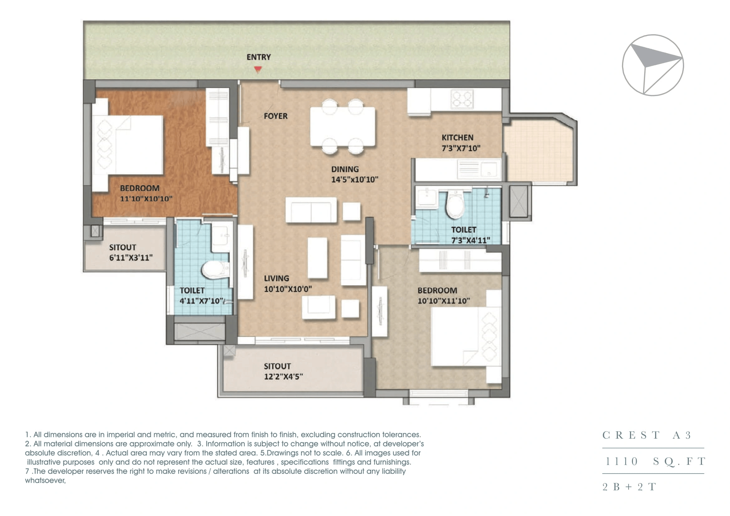Unit plan - 777 sq.ft.