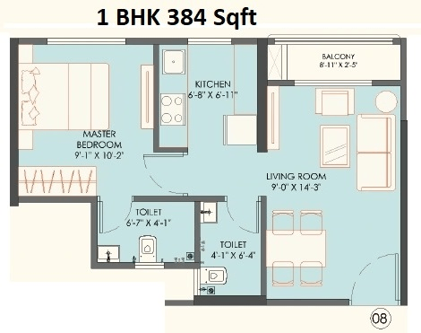 Unit plan - 384 sq.ft.