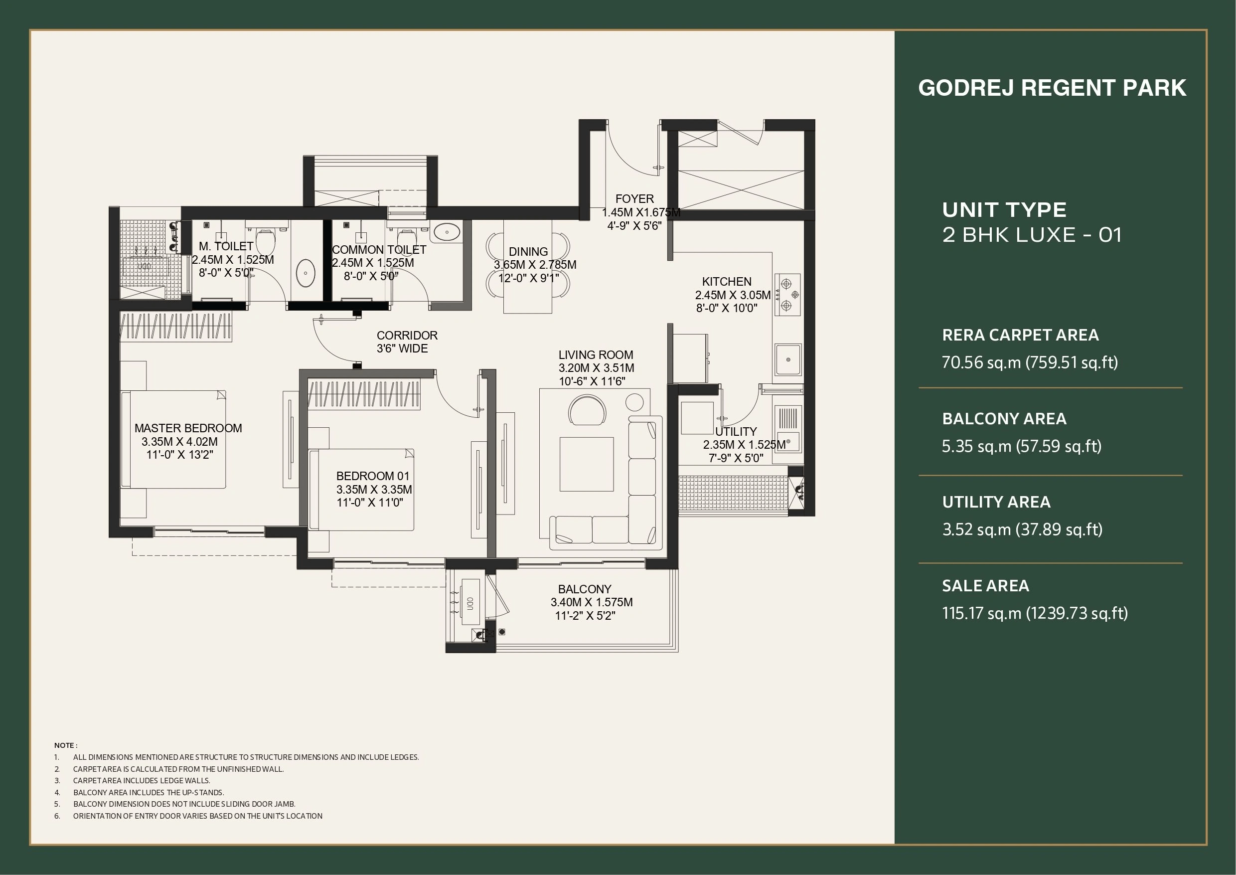 Unit plan - 759 sq.ft.