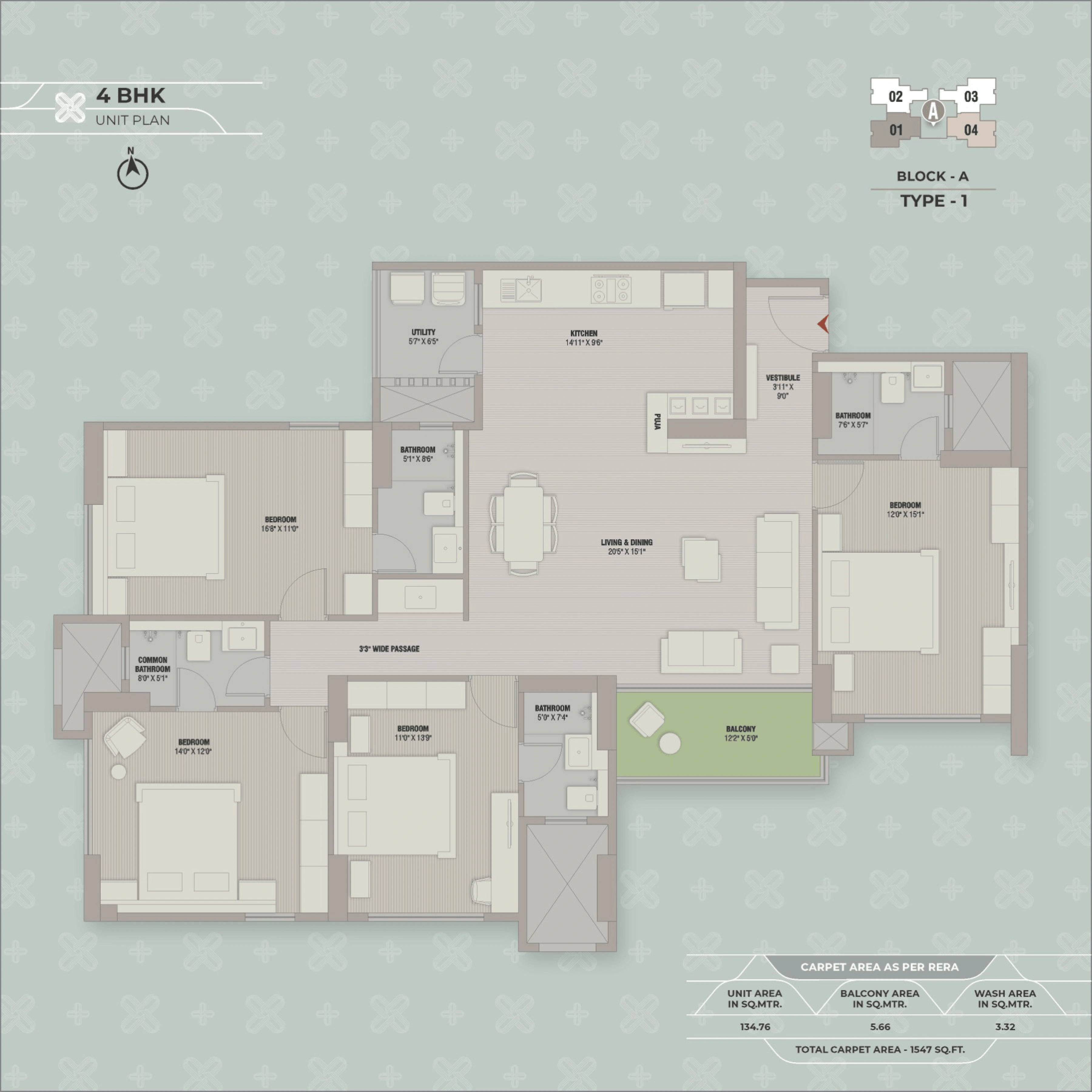 Unit plan - 1547 sq.ft.