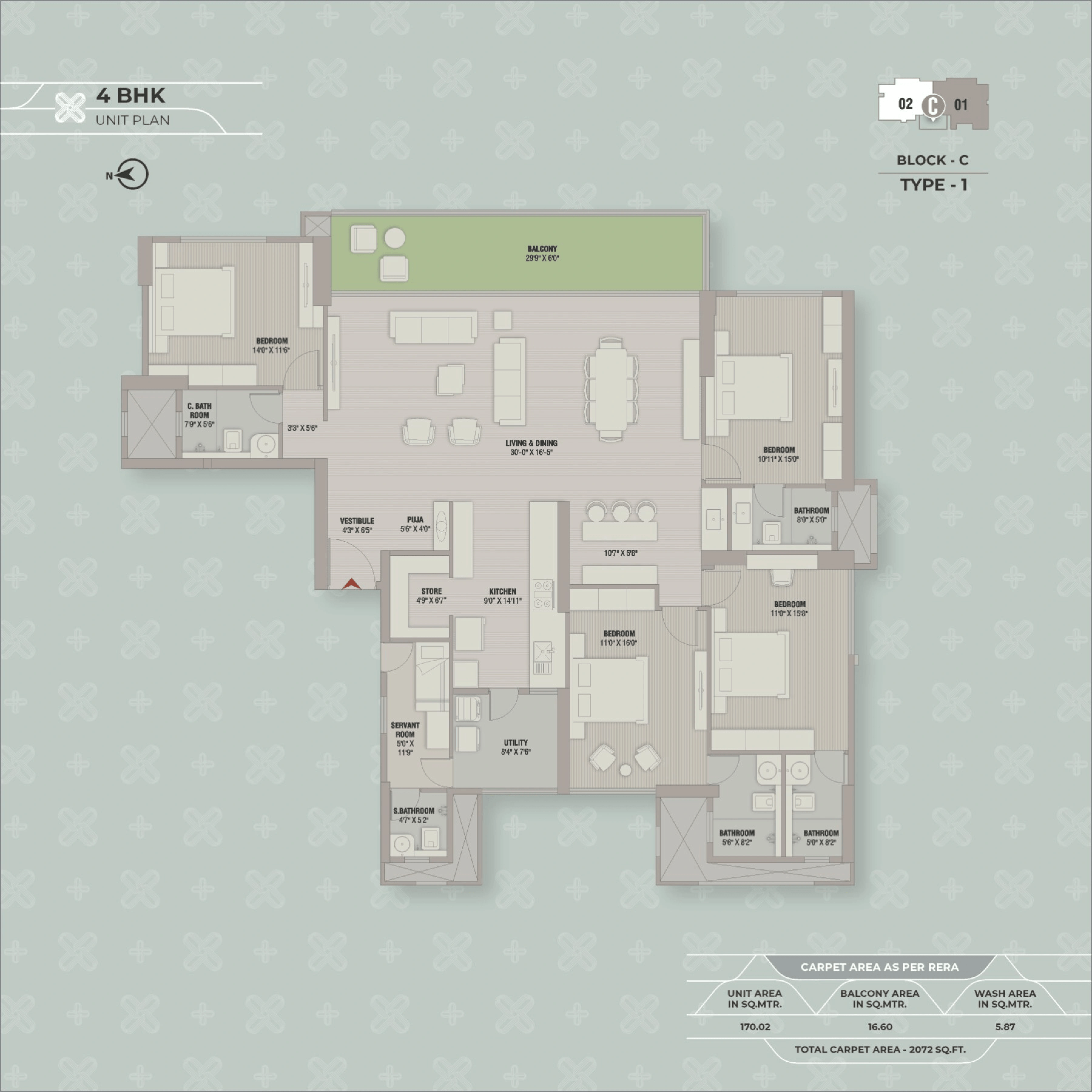 The Universe By Venus Unit plan - 2072 sq.ft.