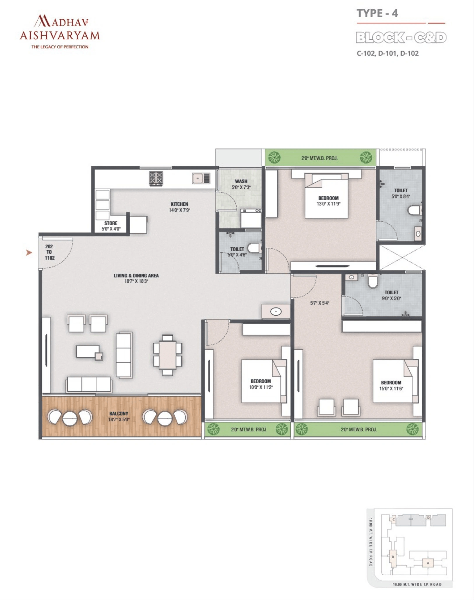 Unit plan - 1380 sq.ft.