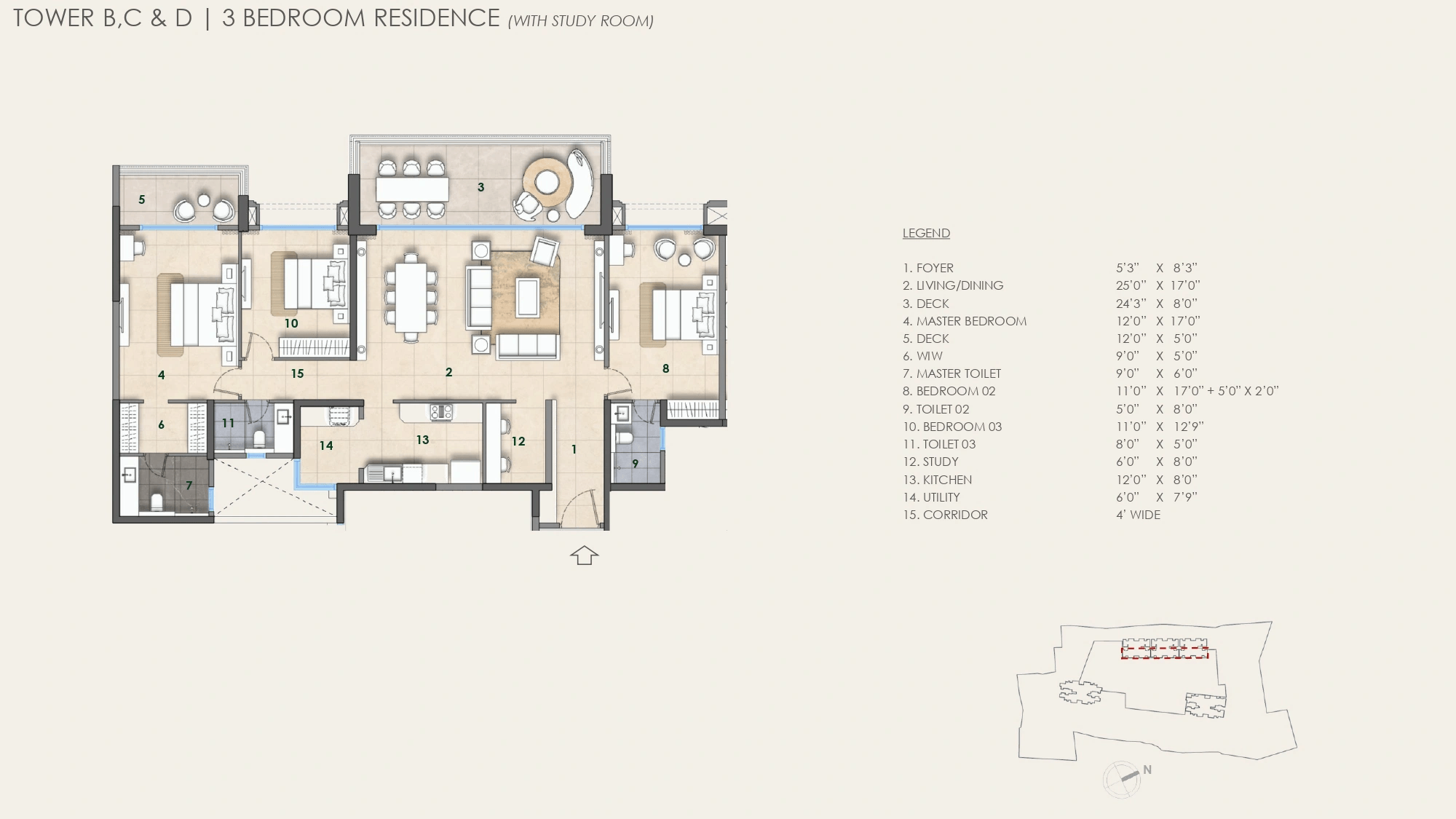 Lodha Sadahalli Unit plan - 1650 sq.ft.