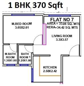 Unit plan - 370 sq.ft.