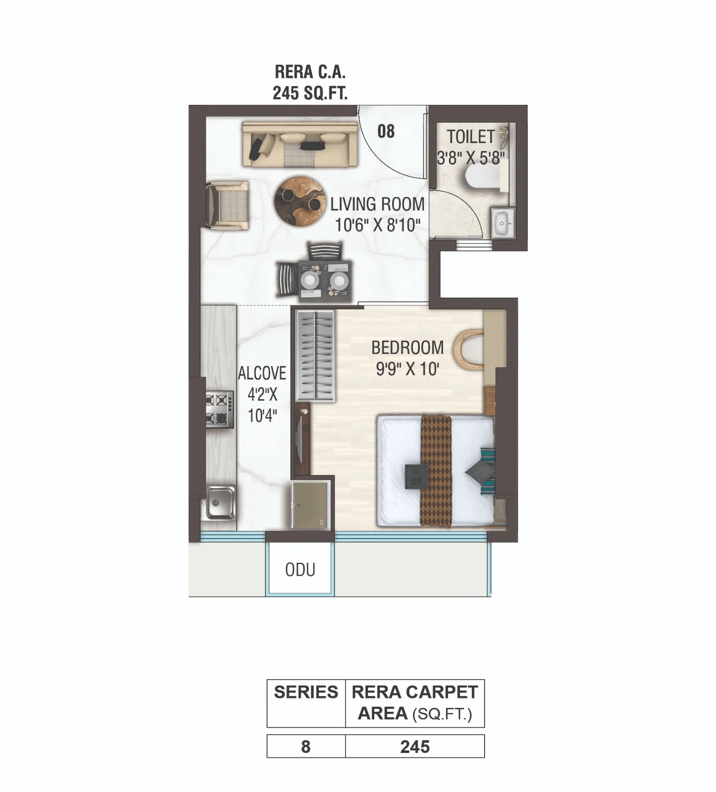Mohid Phoenix Heights Unit plan - 245 sq.ft.