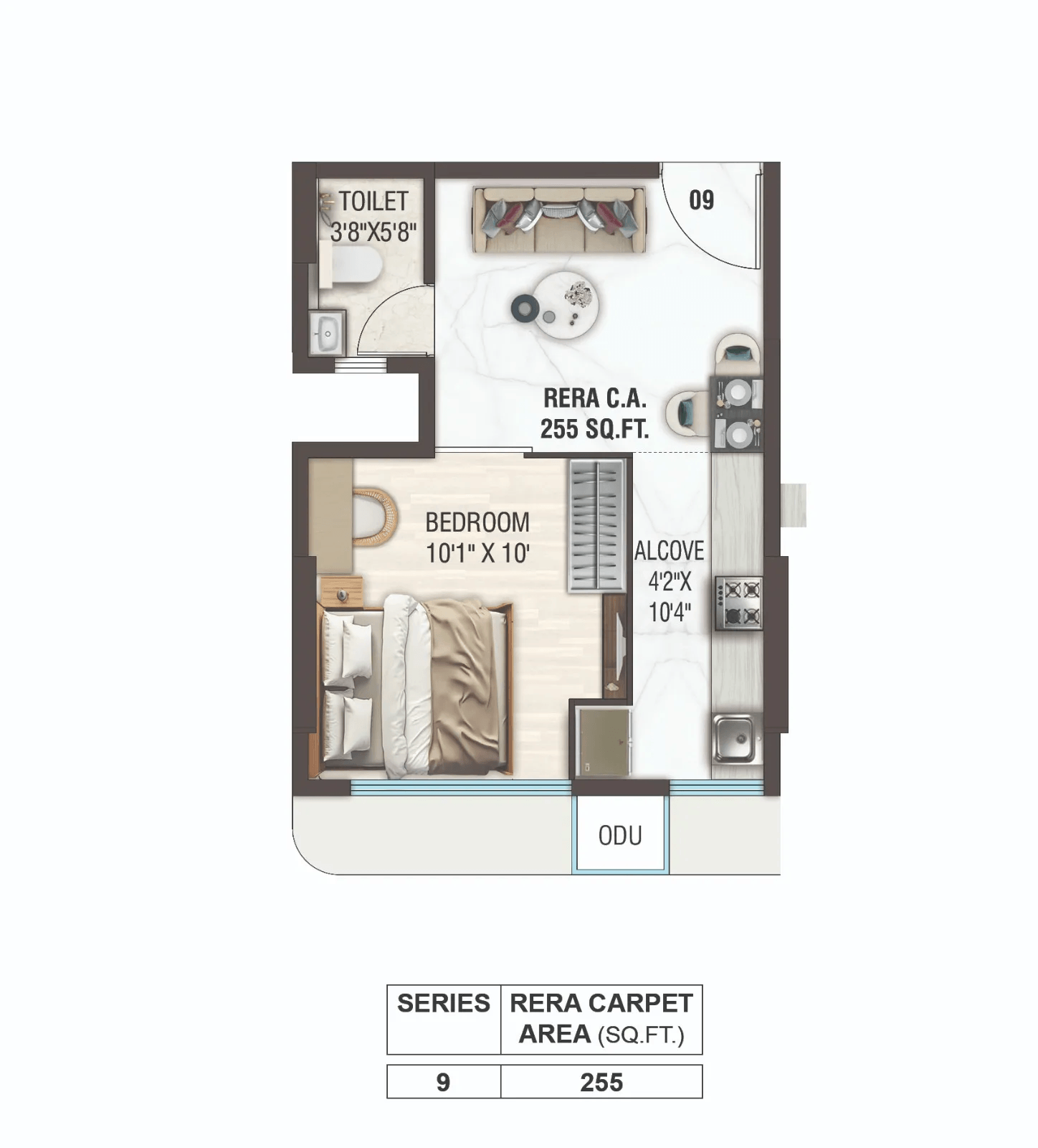 Mohid Phoenix Heights Unit plan - 255 sq.ft.
