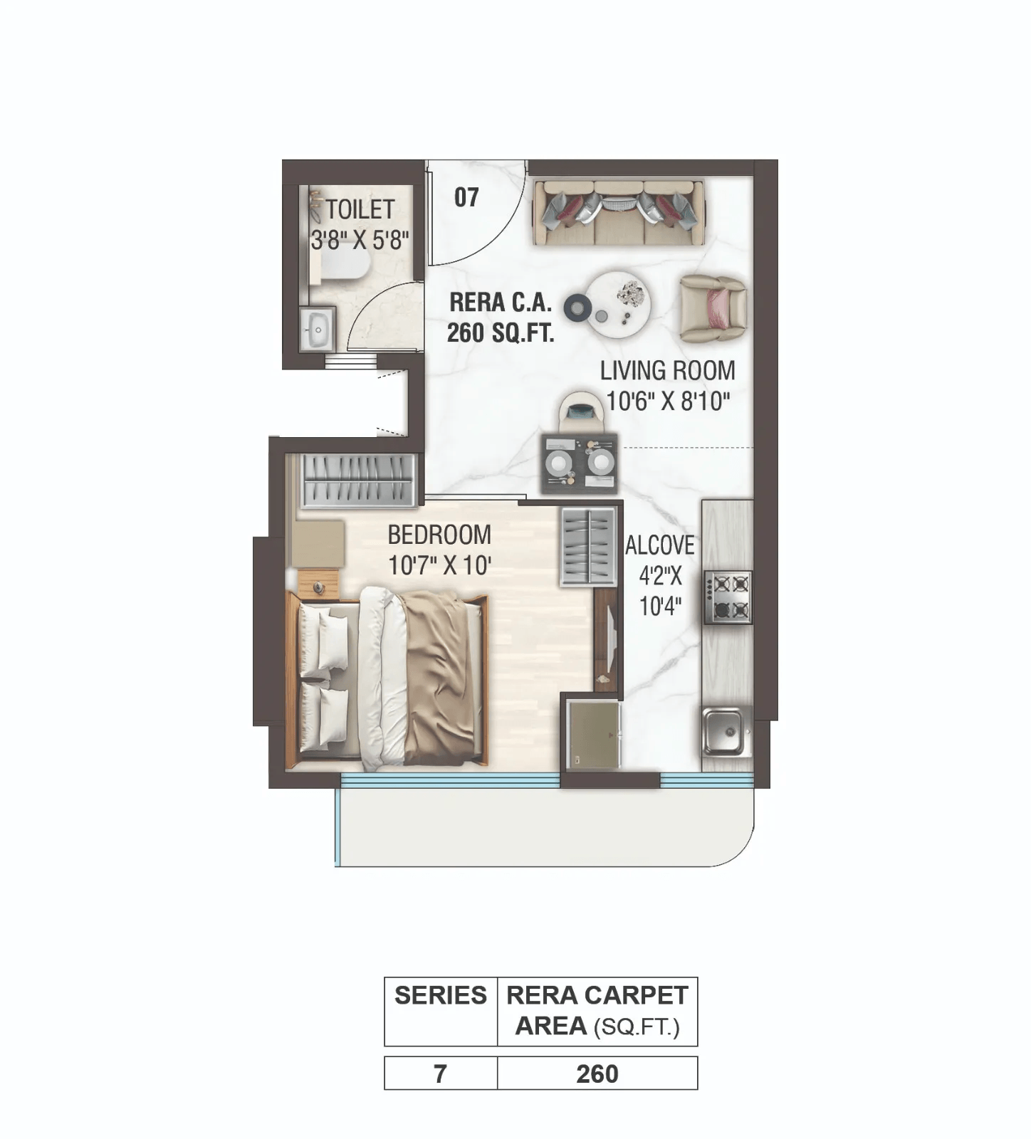 Mohid Phoenix Heights Unit plan - 260 sq.ft.