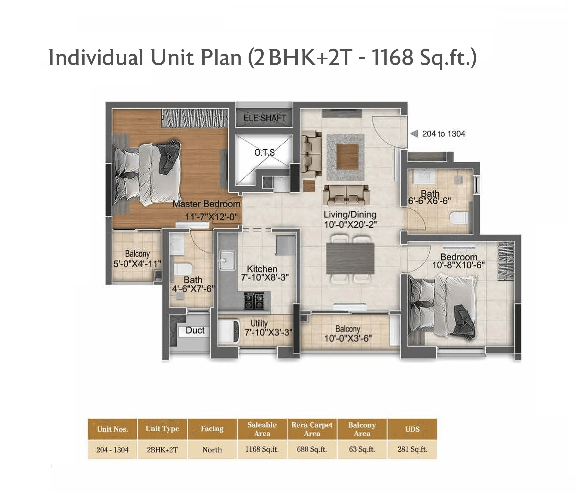 Unit plan - 817 sq.ft.