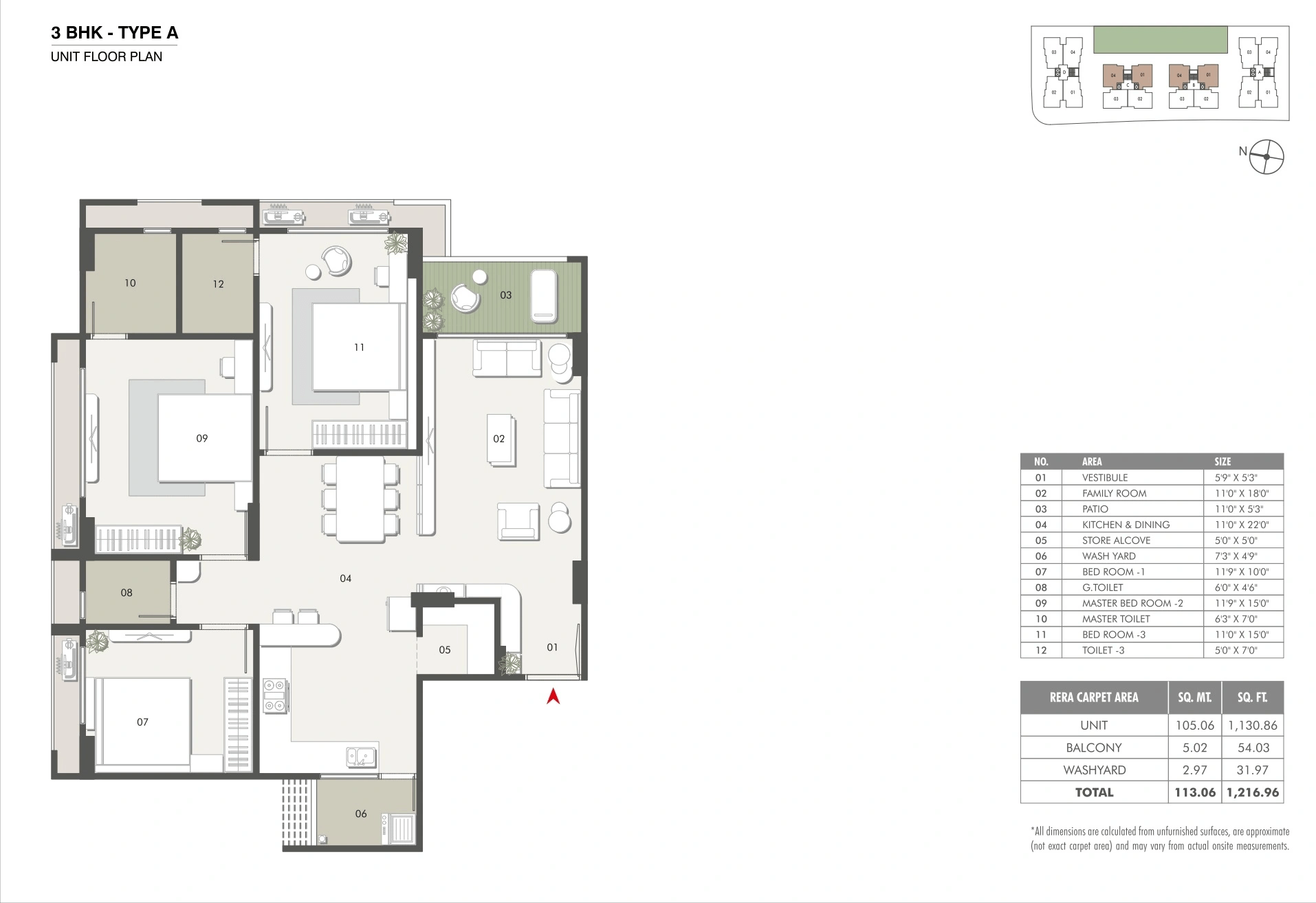 Sun Mayfair Unit plan - 1217 sq.ft.
