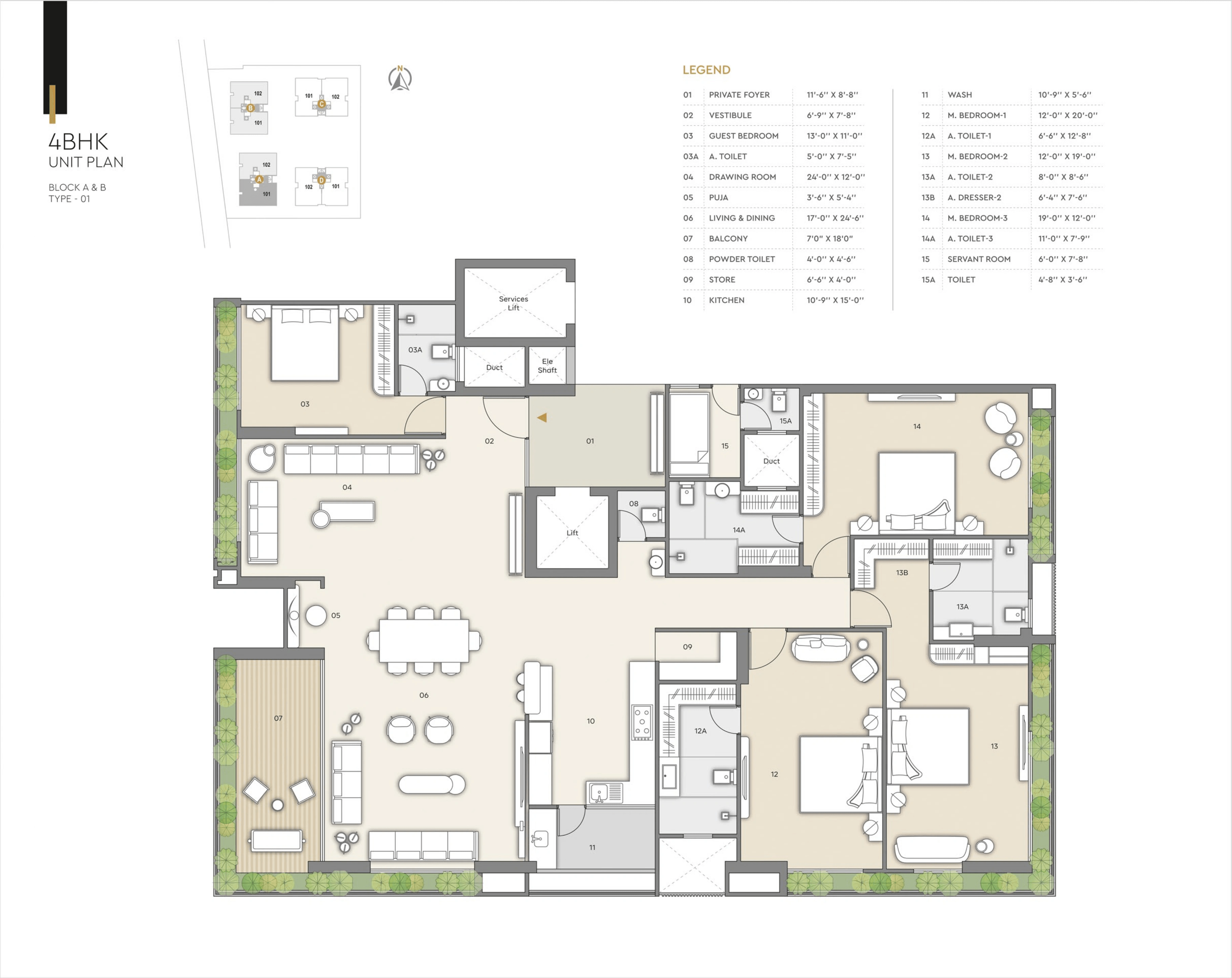 Capstone The Beaumonde Unit plan - 2725 sq.ft.