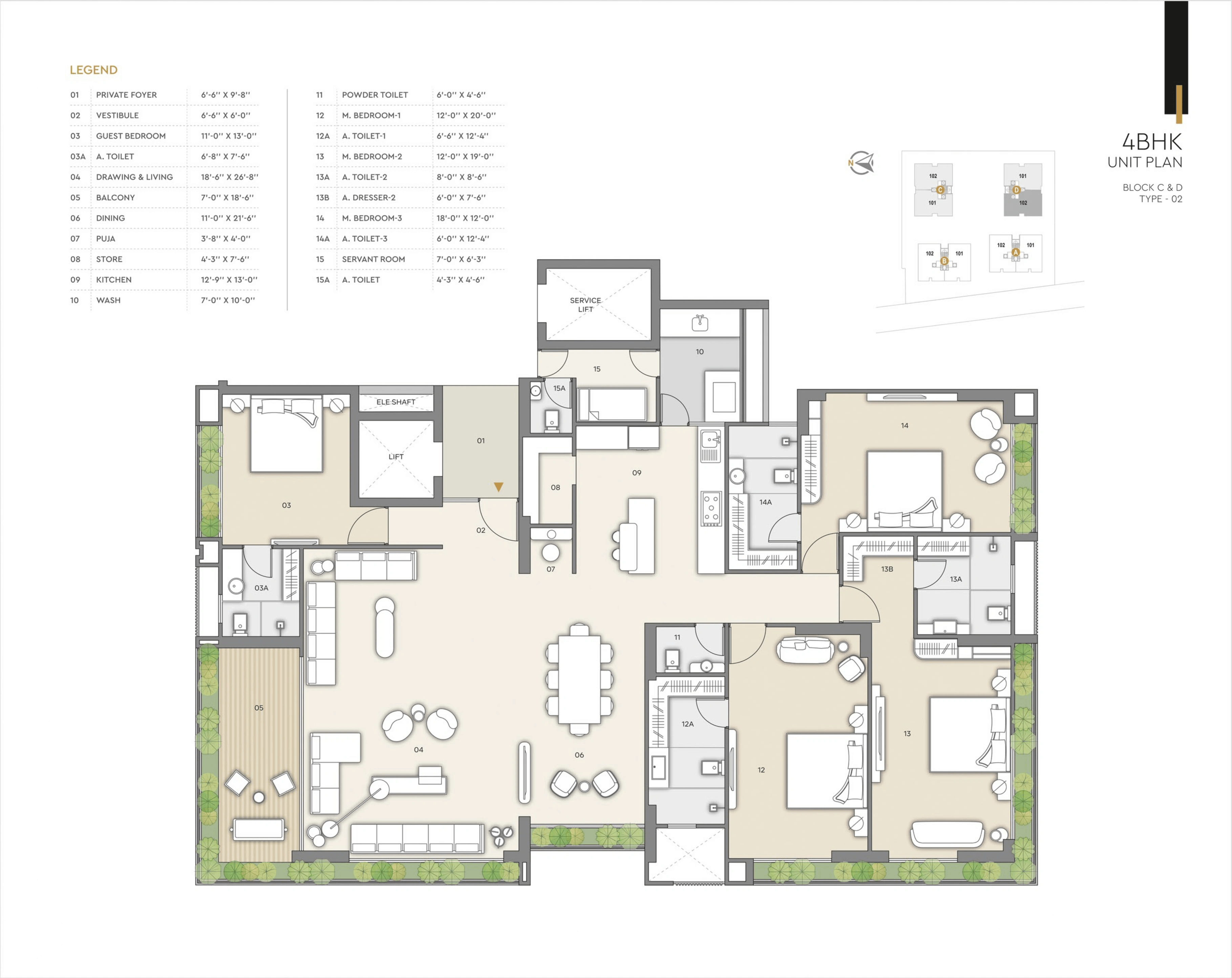 Capstone The Beaumonde Unit plan - 2730 sq.ft.