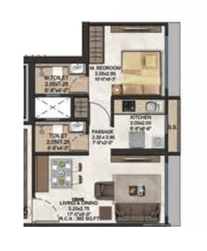 Stans Arize Unit plan - 392 sq.ft.
