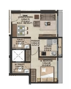 Stans Arize Unit plan - 396 sq.ft.