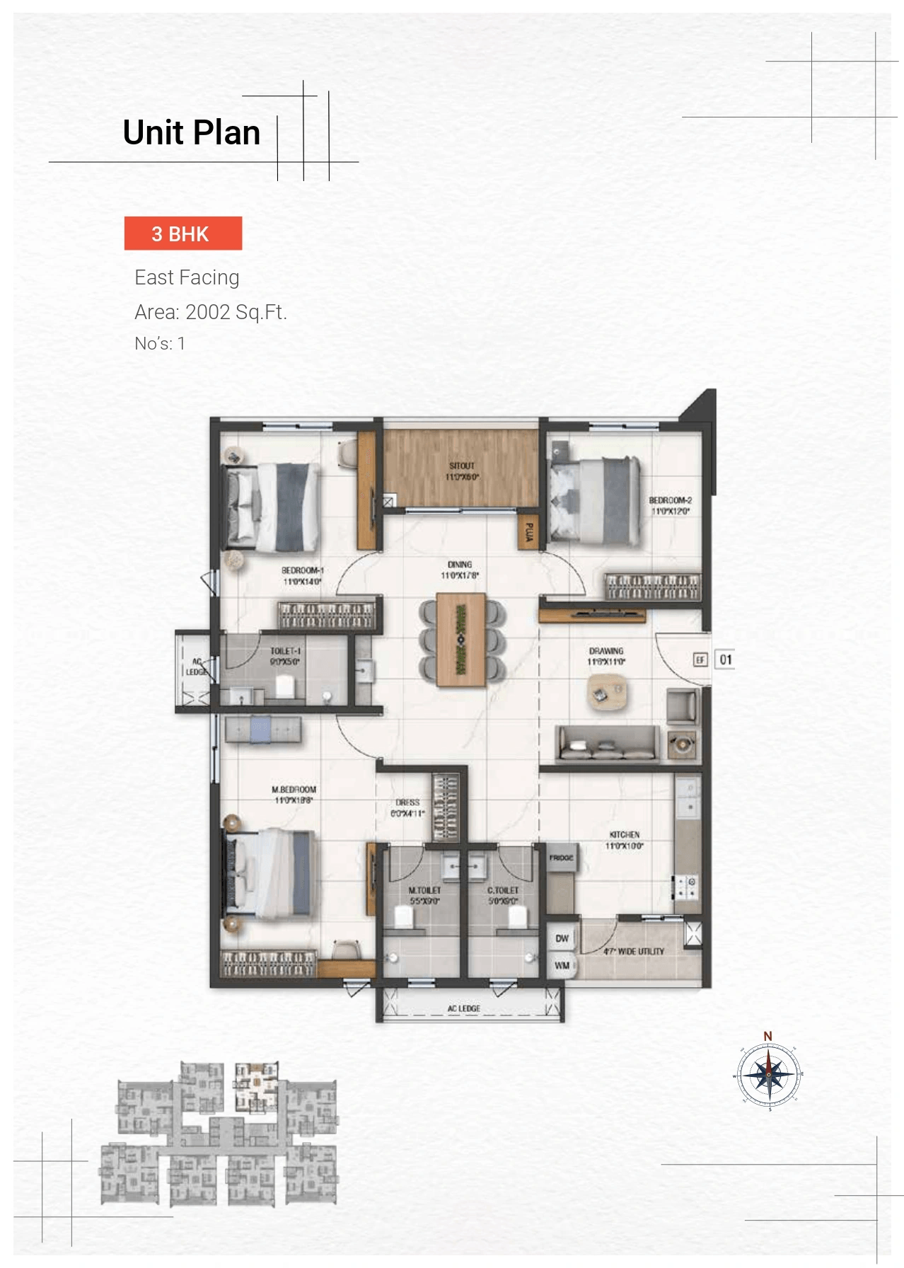 Unit plan - 1401 sq.ft.